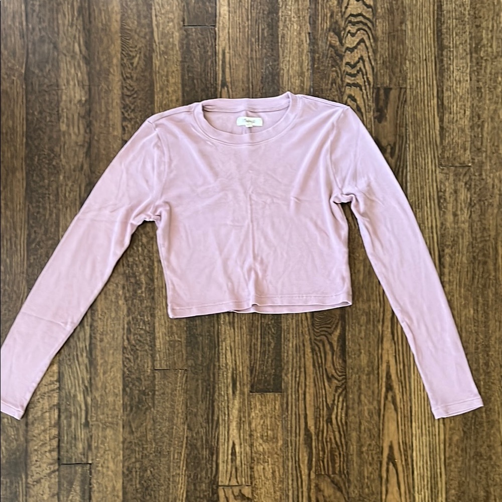 Madewell mauve ribbed crop top